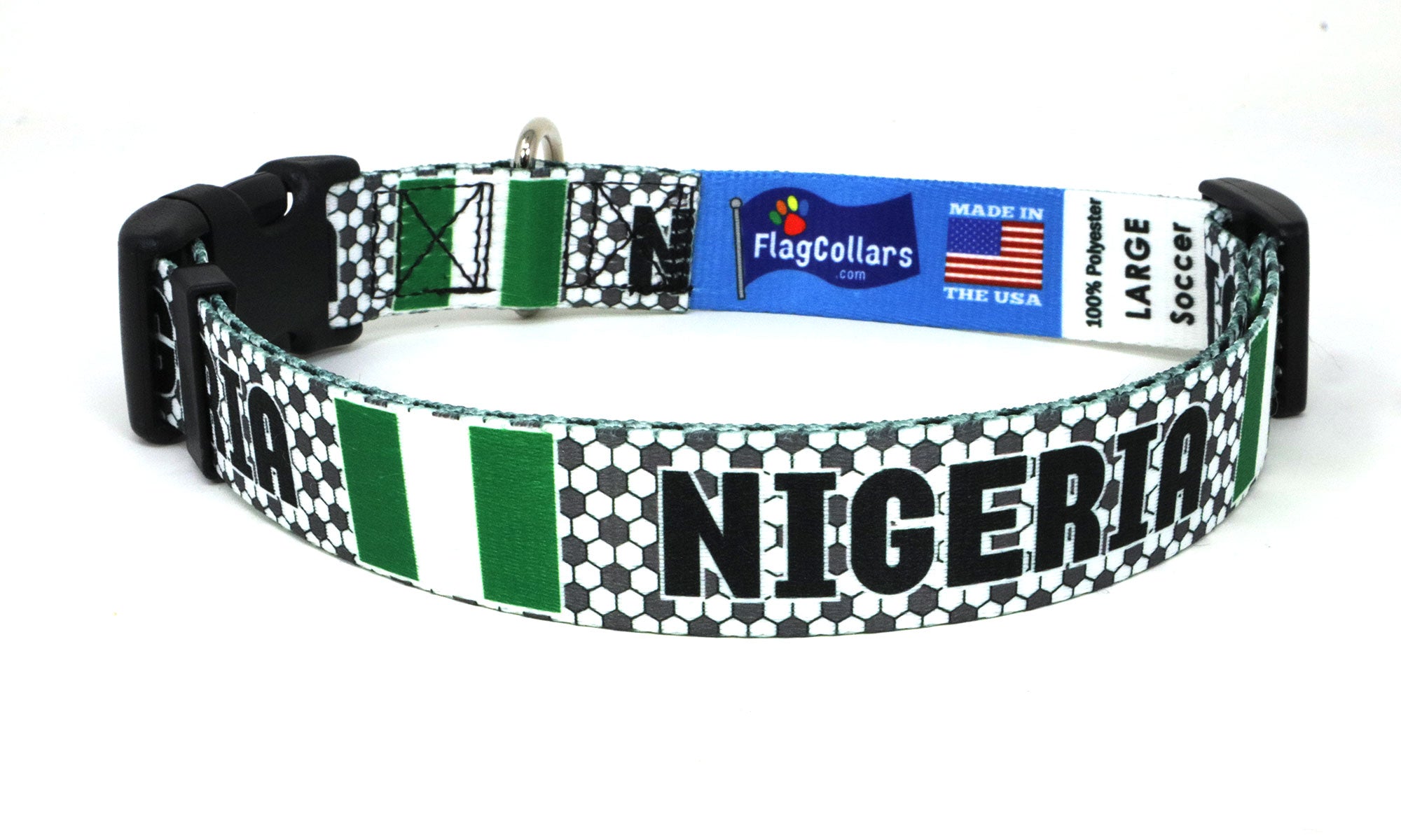 Nigeria  Dog Collar for Soccer Fans  | Quick Release or Martingale Style