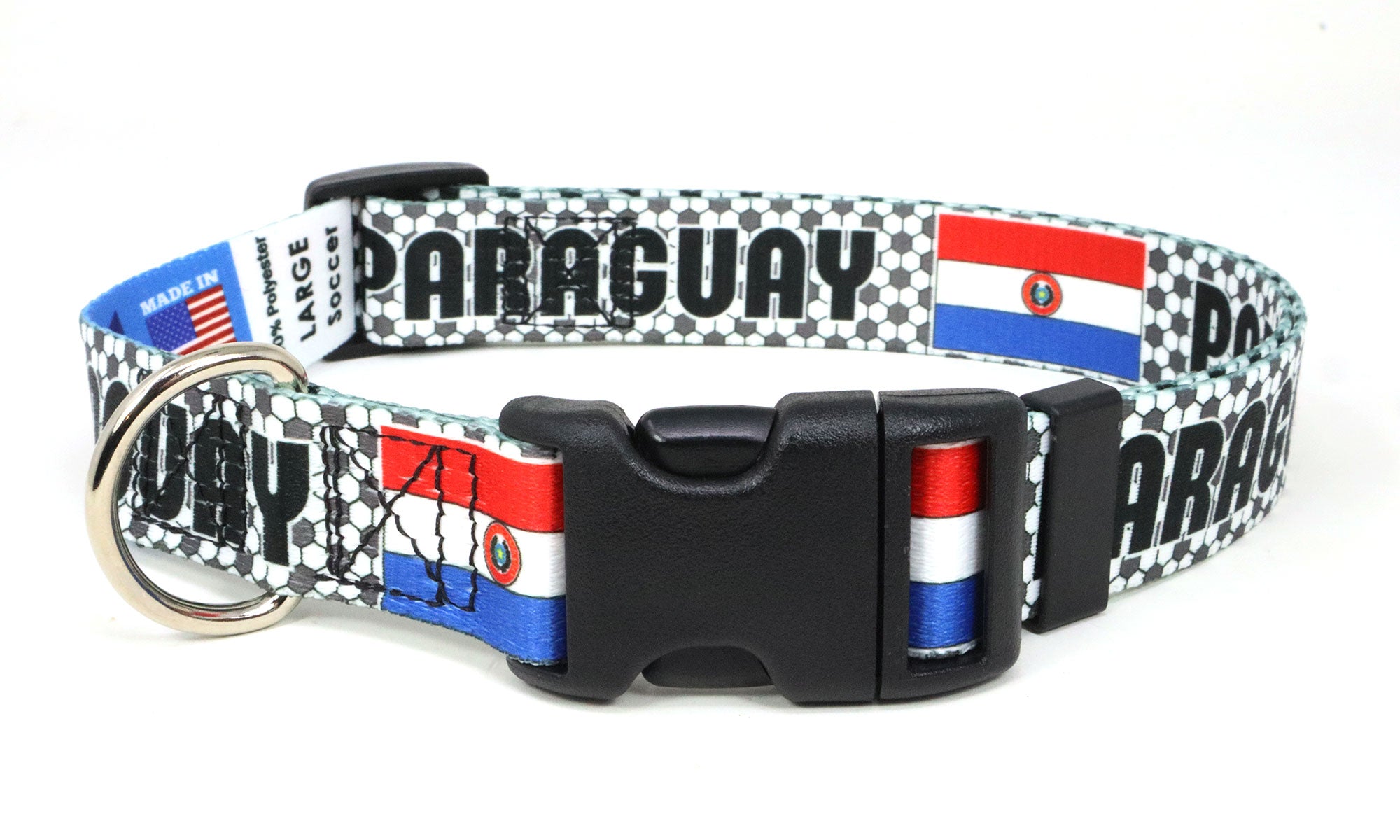Paraguay  Dog Collar for Soccer Fans  | Quick Release or Martingale Style
