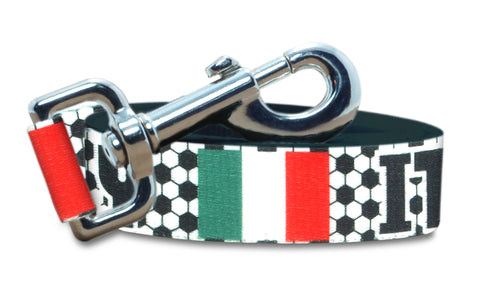 Italy Dog Leash for Soccer Fans | Black or Pink | 6 or 4 Foot