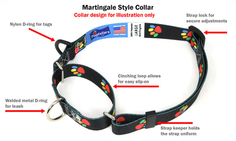 Portugal Dog Collar | Quick Release or Martingale Style | Made in NJ, USA