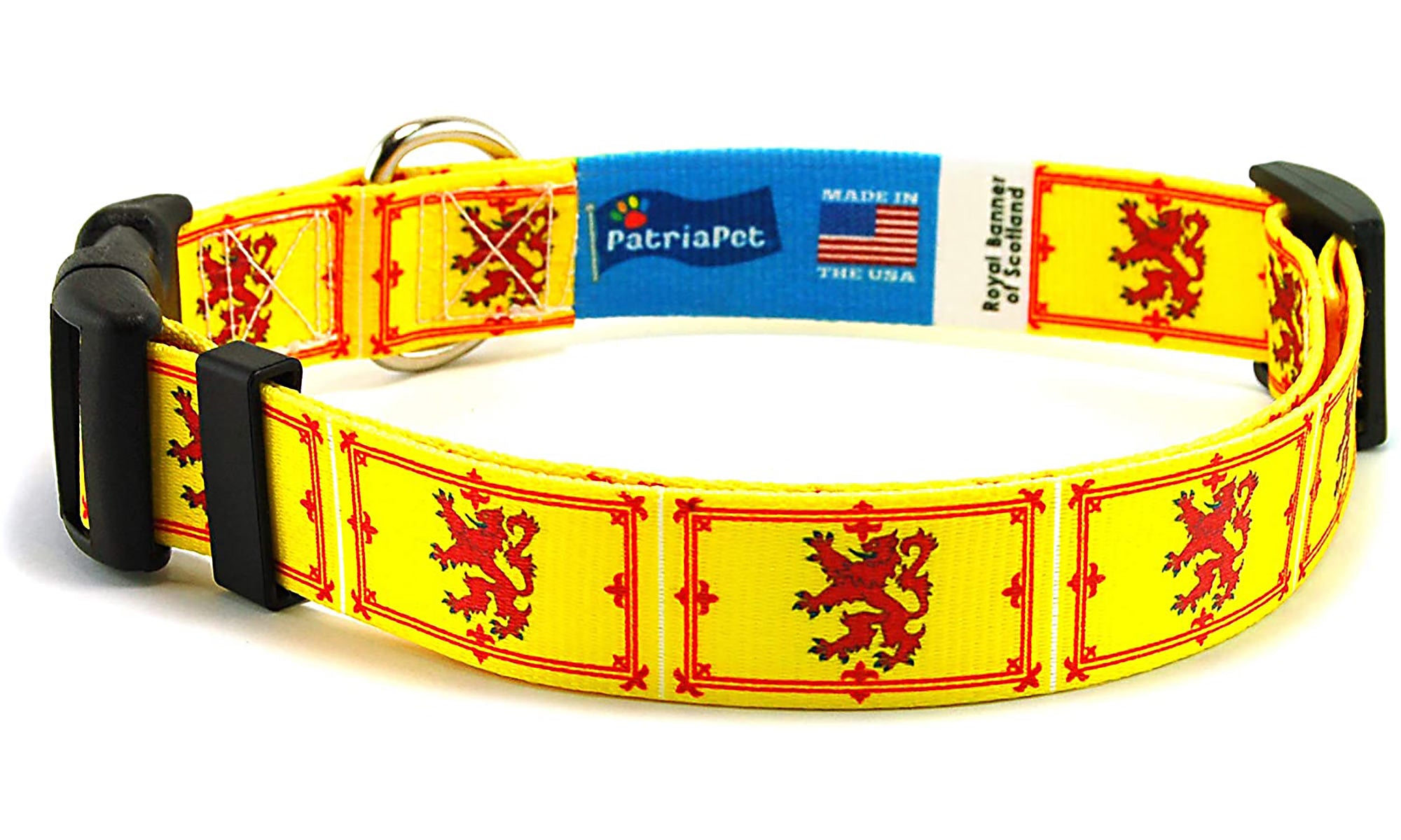 Scotland Royal Banner Dog Collar  | Rampant Lion | Quick Release or Martingale