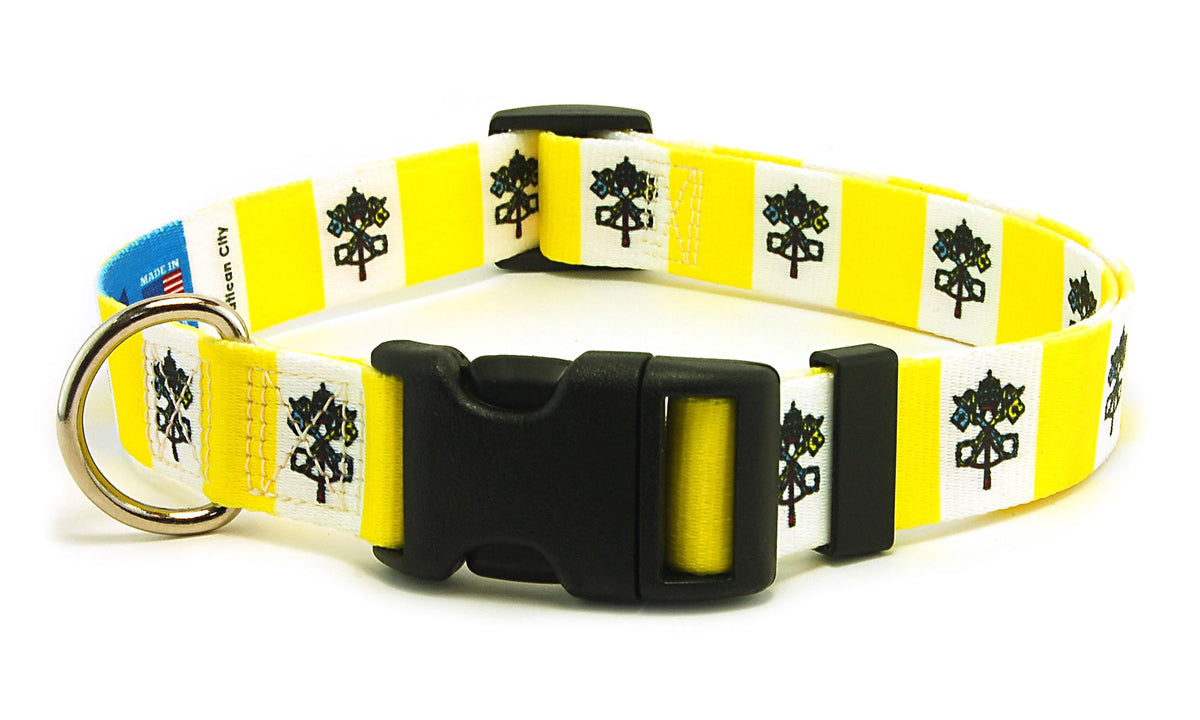 Vatican City Dog Collar | Quick Release or Martingale Style | Made in NJ, USA