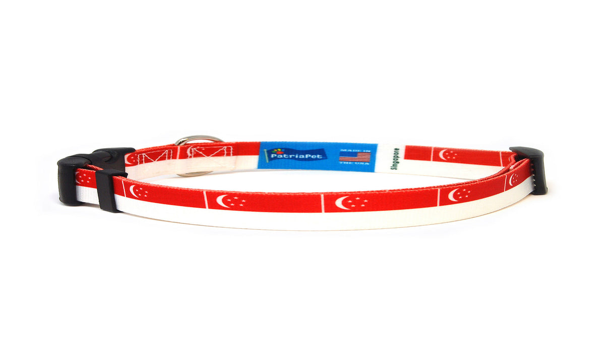 Cat Collar with Singapore Flag | Great For National Holidays, Festivals, Parades, Sporting Events, Pride Events