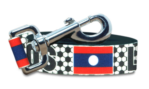 Laos Dog Leash for Soccer Fans | Black or Pink | 6 or 4 Foot