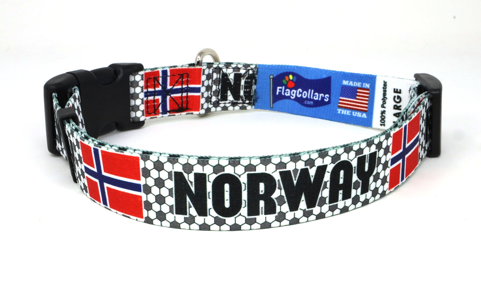Norway  Dog Collar for Soccer Fans  | Quick Release or Martingale Style