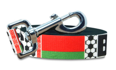 Belarus Dog Leash for Soccer Fans | Black or Pink | 6 or 4 Foot
