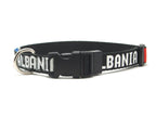 Black Albanian Dog Collar with Albania Name and Flag