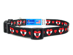 Dog Collar with Austria Hearts Pattern in black