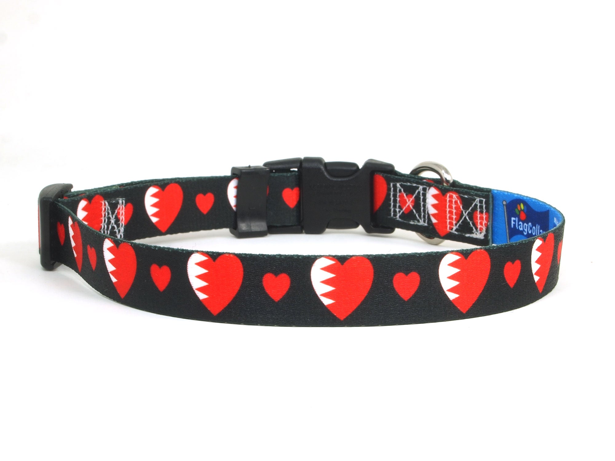 Bahrain Dog Collar with Hearts | I Love Bahrain