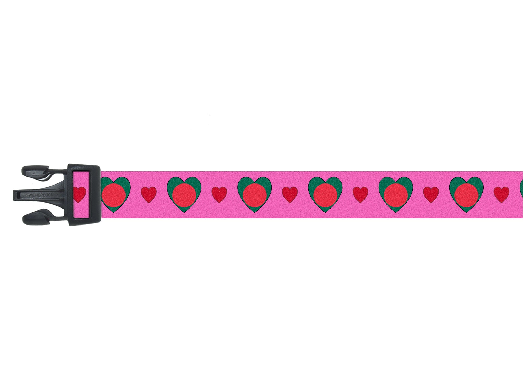 Dog Collar with Bangladesh Hearts Pattern in Blue