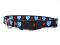 Dog Collar with Bavaria Hearts Pattern in black
