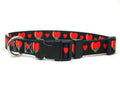 Dog Collar with Belarus Hearts Pattern in black