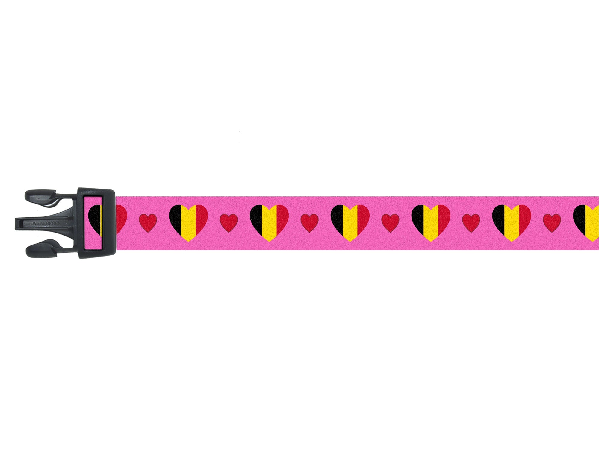 Dog Collar with Belgium Hearts Pattern in pink