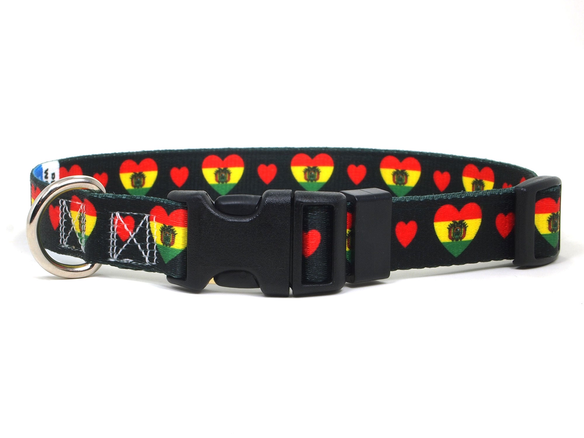 Dog Collar with Bolivia Hearts Pattern in black