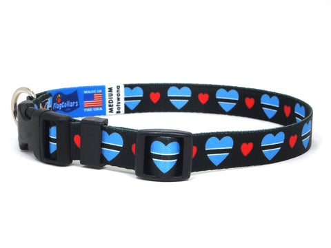 Dog Collar with Botswana Hearts Pattern in black