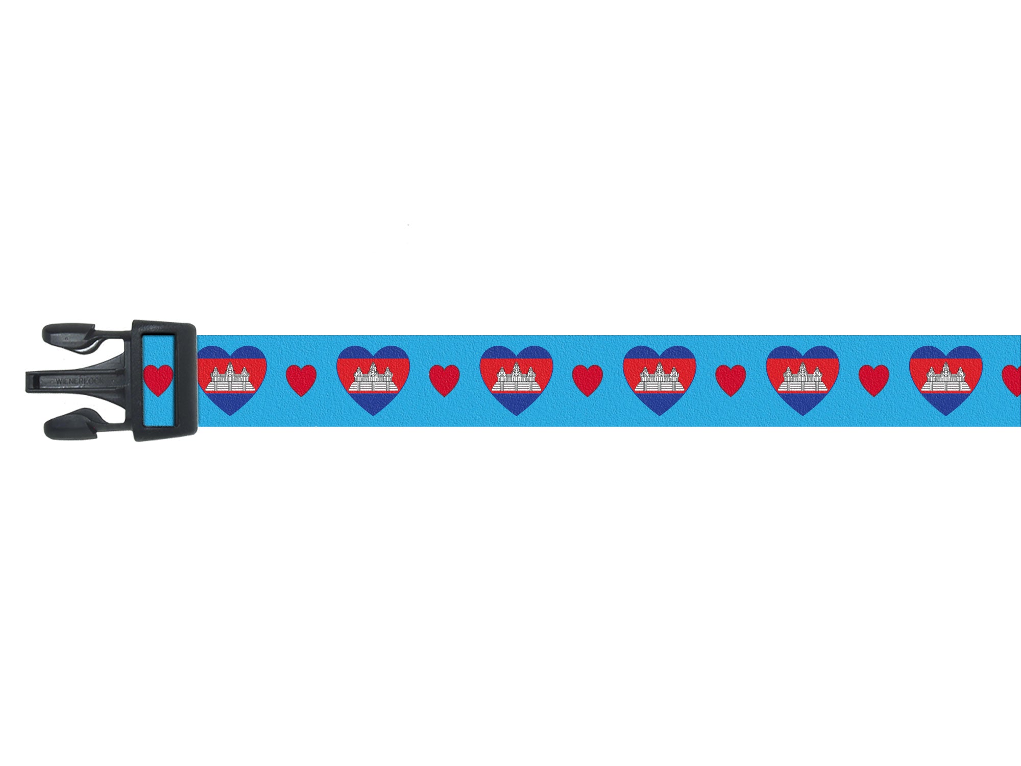 Cambodia Dog Collar with Hearts | I Love Cambodia