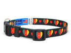 Dog Collar with Cameroon Hearts Pattern in black