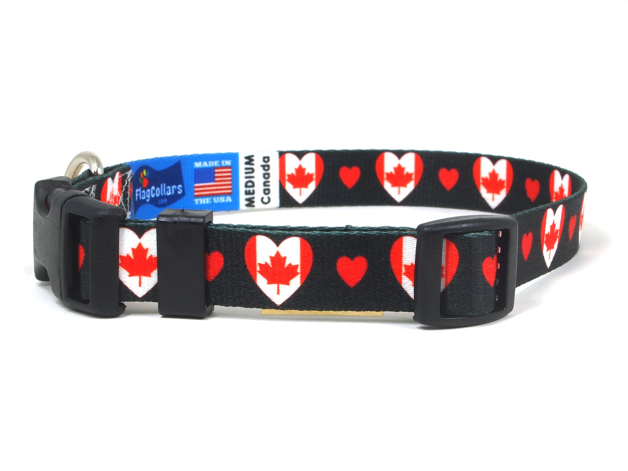 Canada Dog Collar with Hearts | I Love Canada