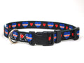Dog Collar with Cape Verde Hearts Pattern in black