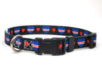 Dog Collar with Cape Verde Hearts Pattern in black
