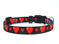Black Dog Collar with China Hearts Pattern