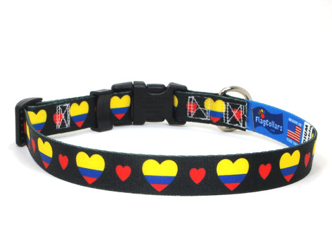 Colombian Dog Collar with Hearts | I Love Colombia