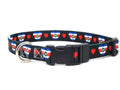 Dog Collar with Costa Rica Hearts Pattern in black