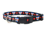 Dog Collar with Costa Rica Hearts Pattern in black