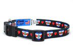 Dog Collar with Costa Rica Hearts Pattern in black