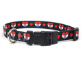 Dog Collar with Croatia Hearts Pattern in black