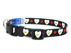 Dog Collar with Cyprus Hearts Pattern in black