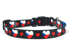 Black Dog Collar with Czech Hearts Pattern