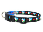 Dog Collar with Djibouti Hearts Pattern in black