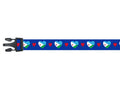 Dog Collar with Djibouti Hearts Pattern in blue