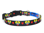 Dog Collar with Ecuador Hearts Pattern in black
