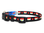 Dog Collar with Egypt Hearts Pattern in black