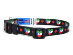 Dog Collar with Equatorial Guinea Hearts Pattern in black