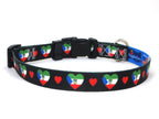 Dog Collar with Equatorial Guinea Hearts Pattern in black