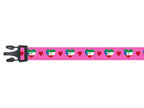 Dog Collar with Equatorial Guinea Hearts Pattern in pink