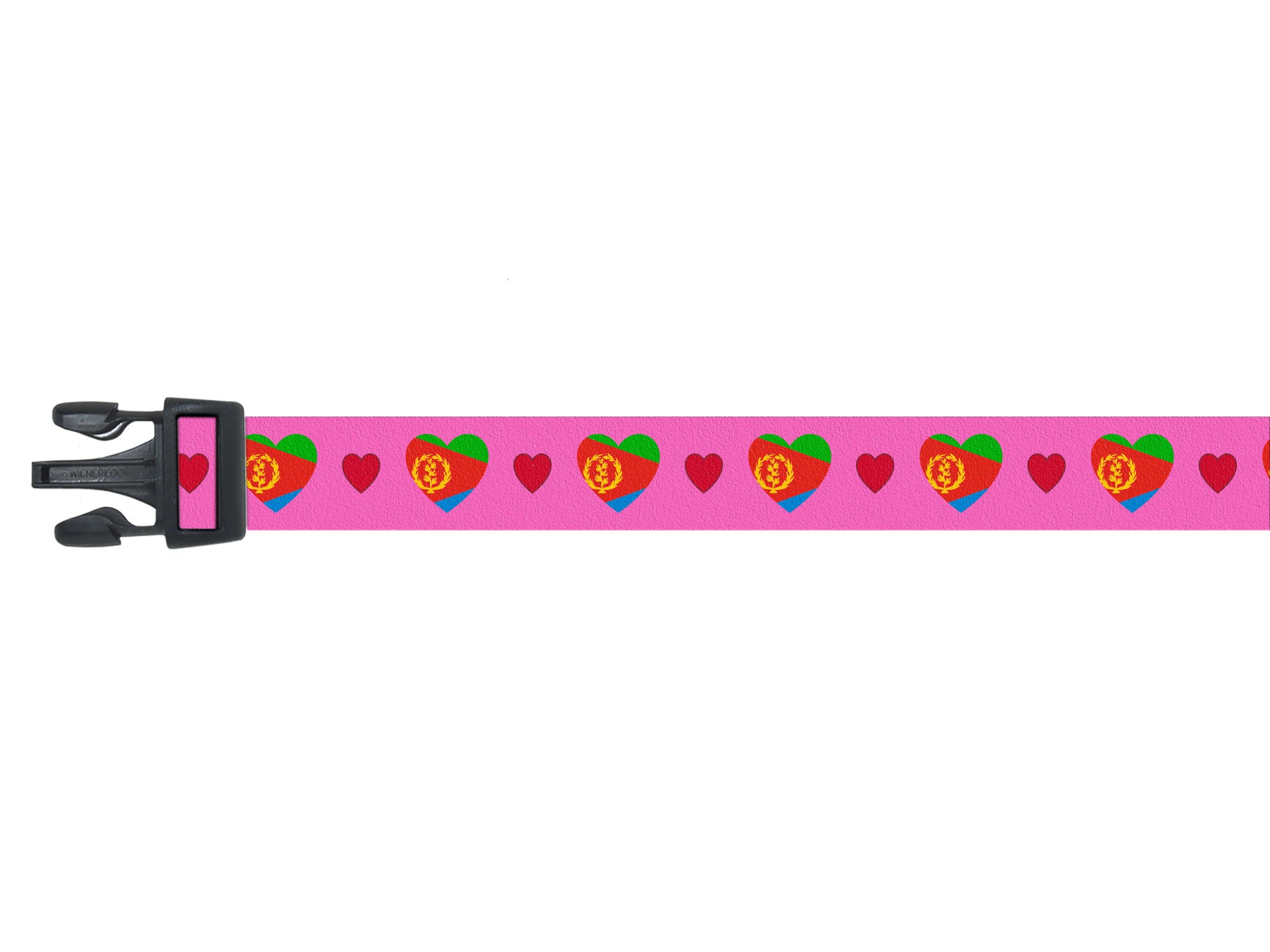 Dog Collar with Eritrea Hearts Pattern in pink