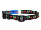 Dog Collar with Ethiopia Hearts Pattern in black