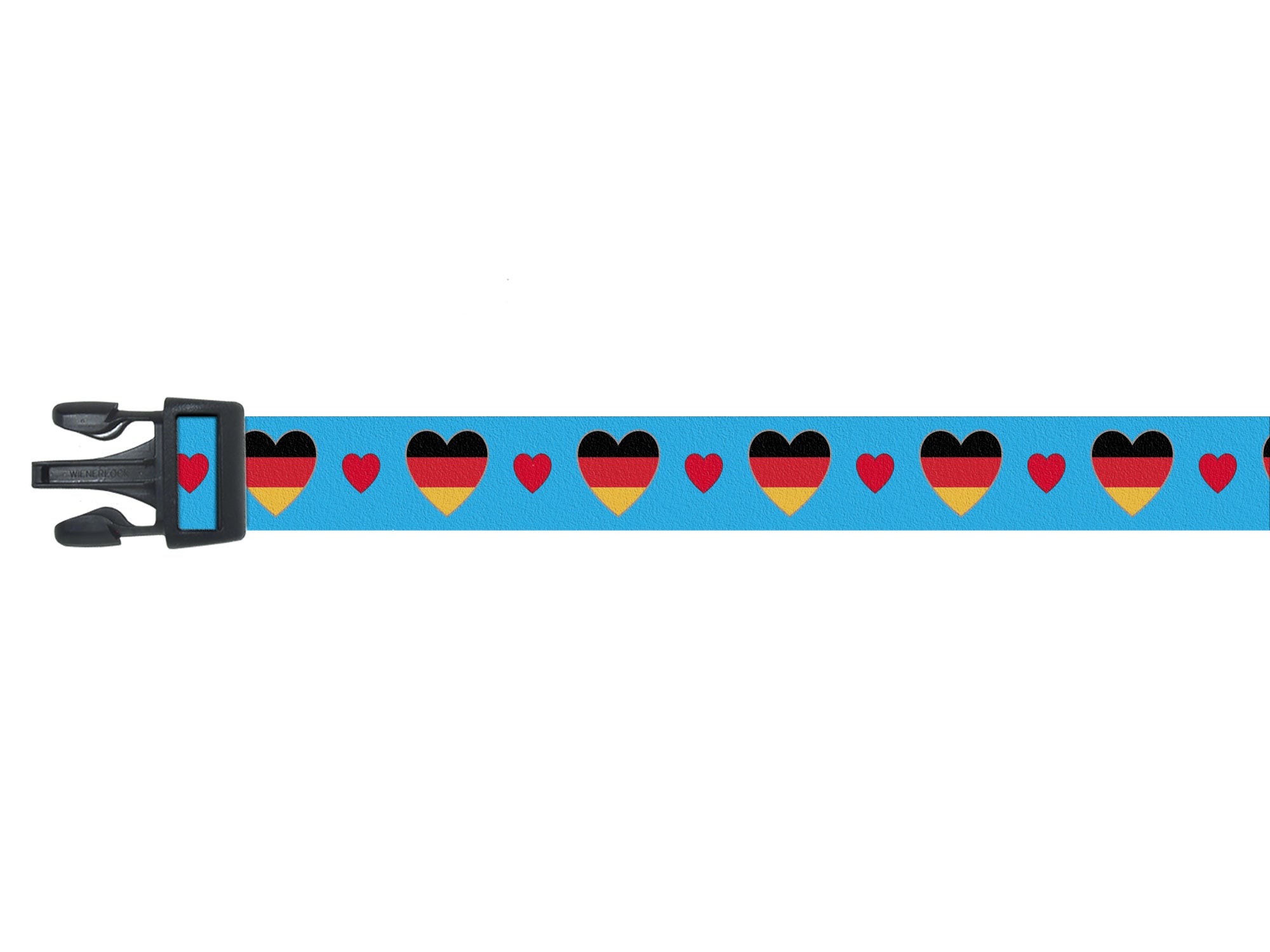 dog collar with german flag and hearts
