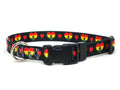 Dog Collar with Ghana Hearts Pattern in black