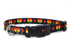 Dog Collar with Ghana Hearts Pattern in black