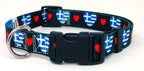 Greece Dog Collar with Hearts | I Love Greece