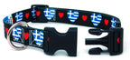 Greece Dog Collar with Hearts | I Love Greece