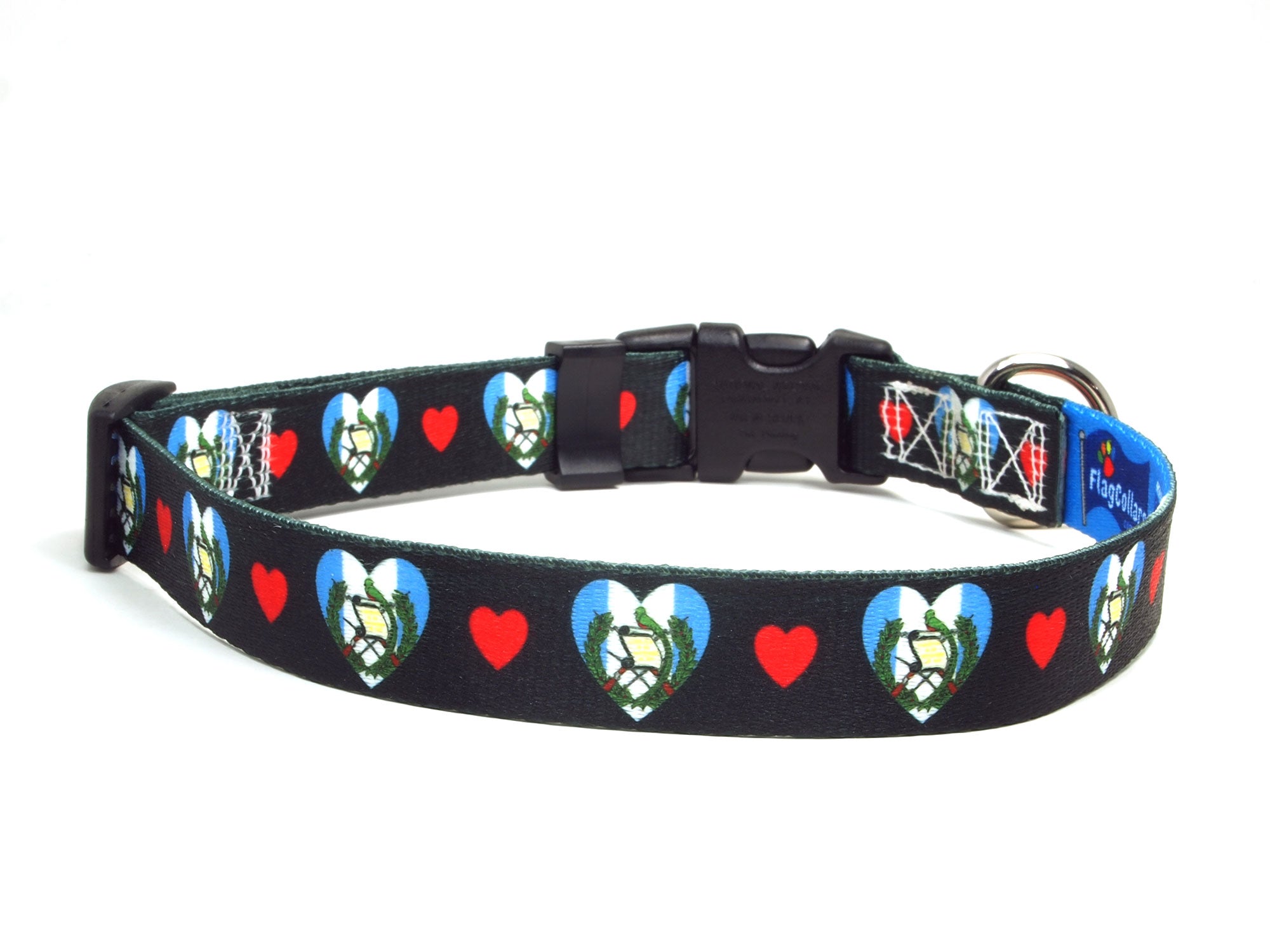 Guatemala Dog Collar with Hearts Pattern | I Love Guatemala