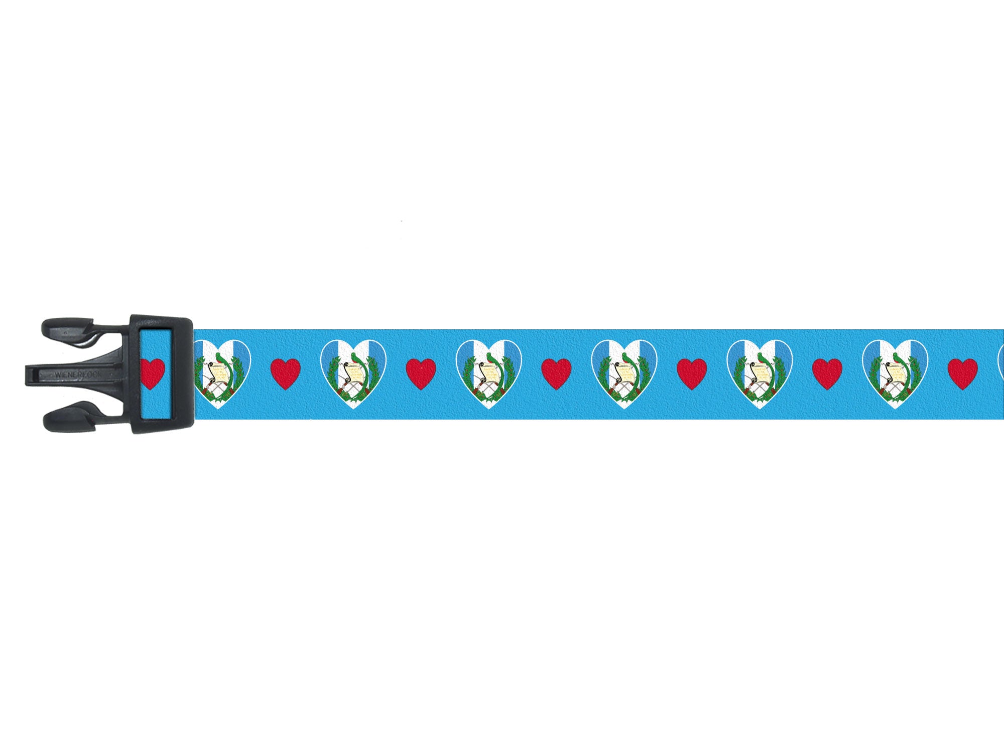 Dog Collar with Guatemala Hearts Pattern in Blue