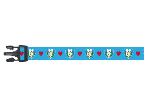 Dog Collar with Guatemala Hearts Pattern in Blue