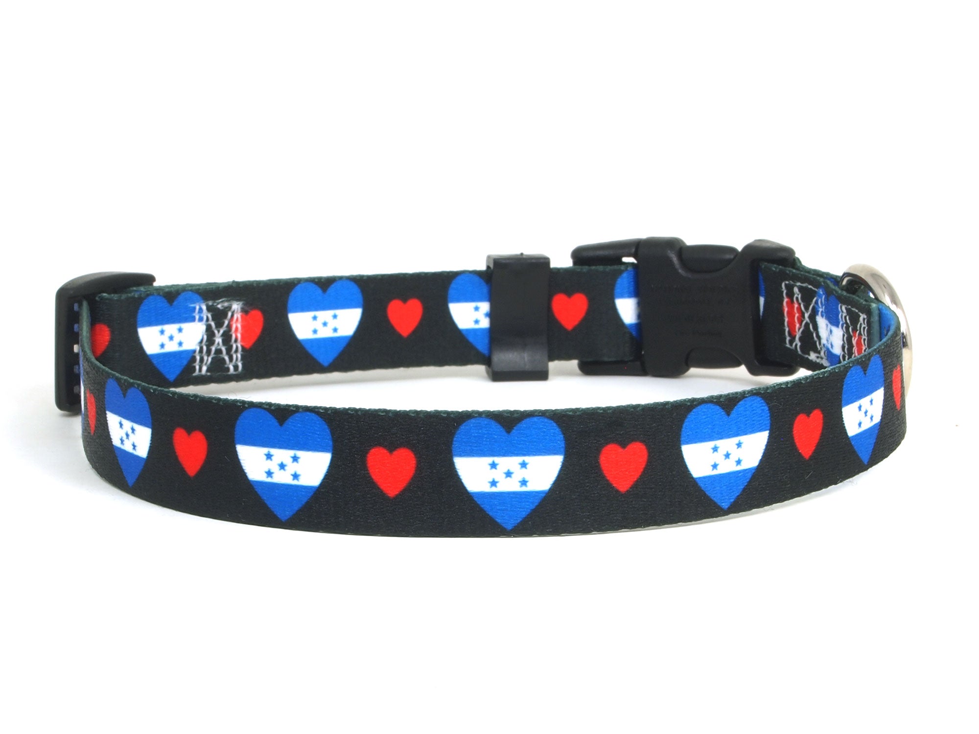dog collar with Honduras flag and hearts